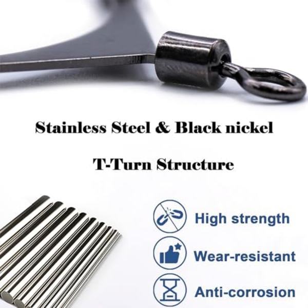 34x19mm 3-vägs Swivel Fiske - 15 st 3-vägs Rullande Swivels Fiskeutrustning Rostfritt Stål för Fiske Riggar Saltvatten