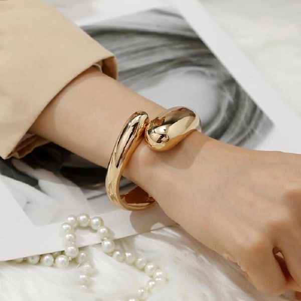 6×6×2cm Guld Bangles Guld Manschet Armbånd til Kvinder Ikke Misfarvning Tyk Guld Trendy Smykker Gaver Strømper Fyldstoffer Guld