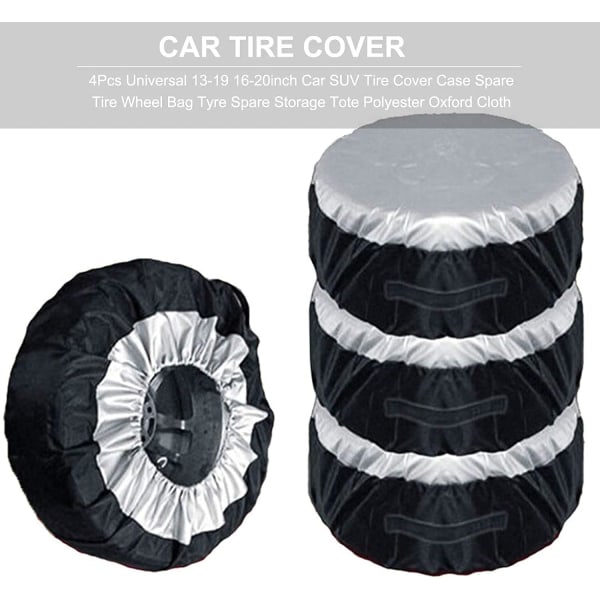 （13 til 19 tommer）4-pakke dækdæksler til bilhjul, bildækbeskyttelse