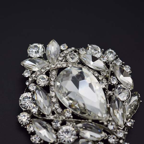 Bryllup Brud Stor Krystal Rhinestone Buket Brosche Sjal Nål til Kvinder