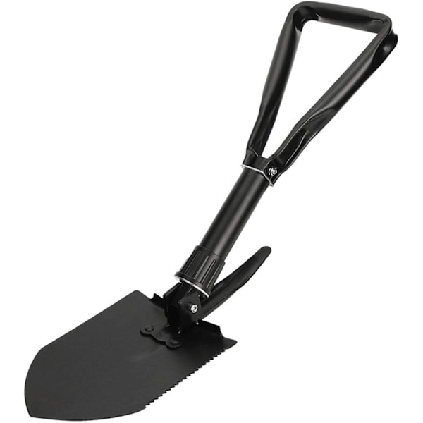 1 stk 48 cm Stor Multifunksjons Sammenleggbar Spade med Oppbevaringspose, Camping Spade for Graving/Grave/Kutte/Planering/Sag