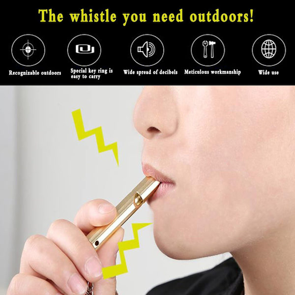 4-pack nödvisselpipa, säkerhetsnyckelring för camping, vandring,