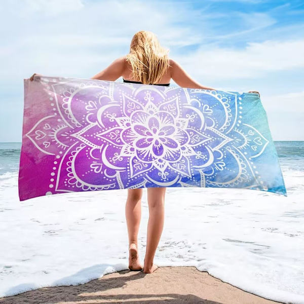 Strandhåndkle 180 x 90cm Stort Strandhåndkle Lett og Bærbart