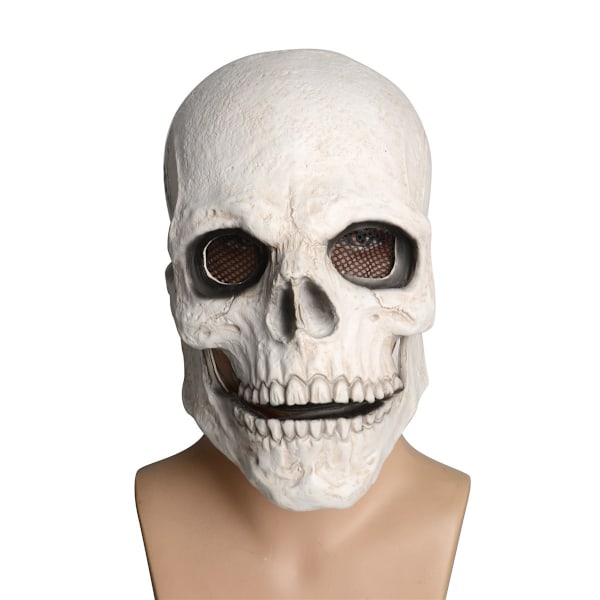 Halloween-naamio, Halloween-pelottava kallonaamio liikkuvalla alaleualla, pelottava lateksikypärä liikkuvalla suulla f