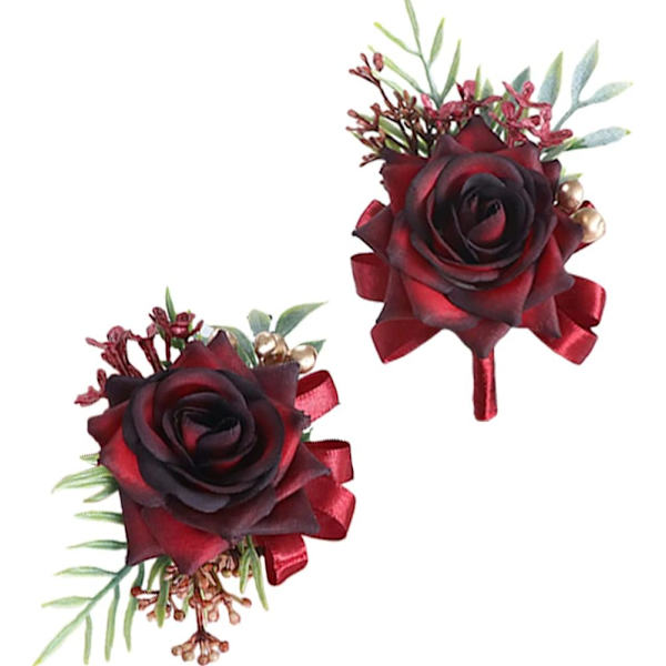 Boutonniere håndleds corsage sæt, corsage og boutonniere sæt, brudgom brud corsage blomst