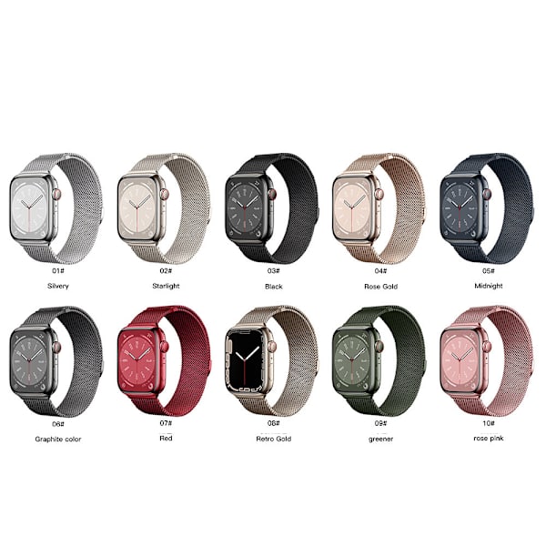 Til apple Watch-rem 42/44/45/49mm Silver