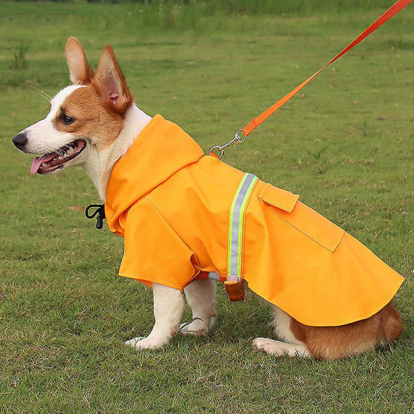 Stor hund hette poncho reflekterende vanntett hunderegnfrakk P