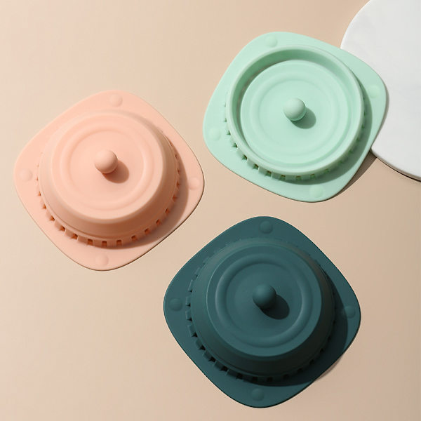 3 st djupa gröna duschbrunnsproppar - Anti-Clog - Diskfilter -