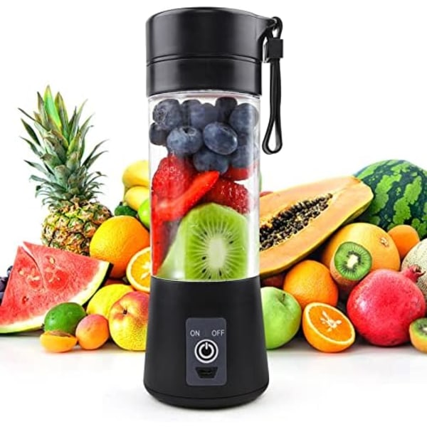 8,5x26,3cm Bärbar 380ml för Shakes och Smoothies: Personlig Storlek Enkelt Serverings Reseblandare, Mini Blender för Fruktjuice
