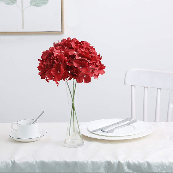 10 st konstgjorda hortensior, konstgjorda hortensia blomhuvuden