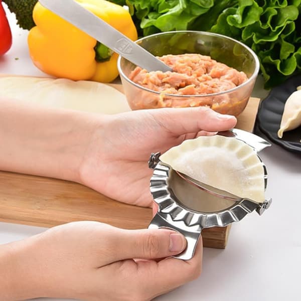 2-pak Dumpling Maker - Dumplingindpakningsmaskine i rustfrit stål - Dejskærer Dumplingform til Dumpling Ravioli