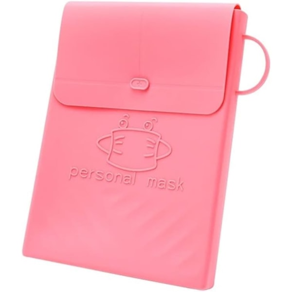 Bærbar silikonemaskeopbevaringspose (lyserød) Maskeopbevaringspose T