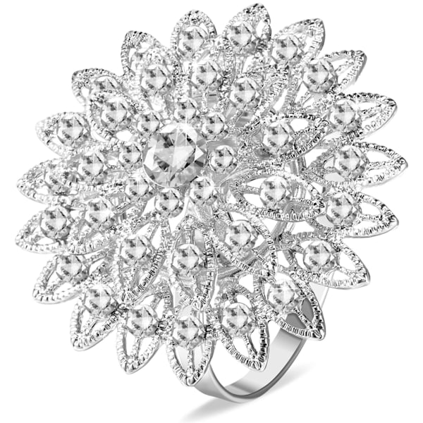 12 st Blomma Servett Ringar Legering Blommig Rhinestone Servetter Ringar Kristall Rhinestone Servett Ringar Hållare för Bröllop