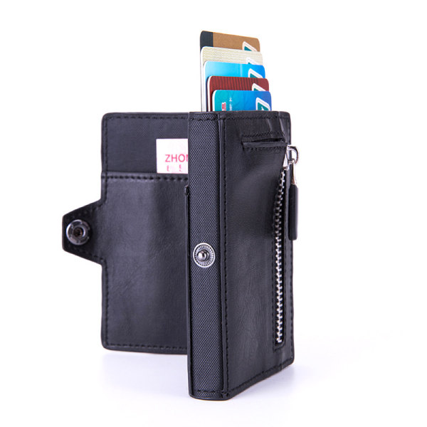 (Musta nahka) Stealth Wallet - Minimalistiset lompakot Retr
