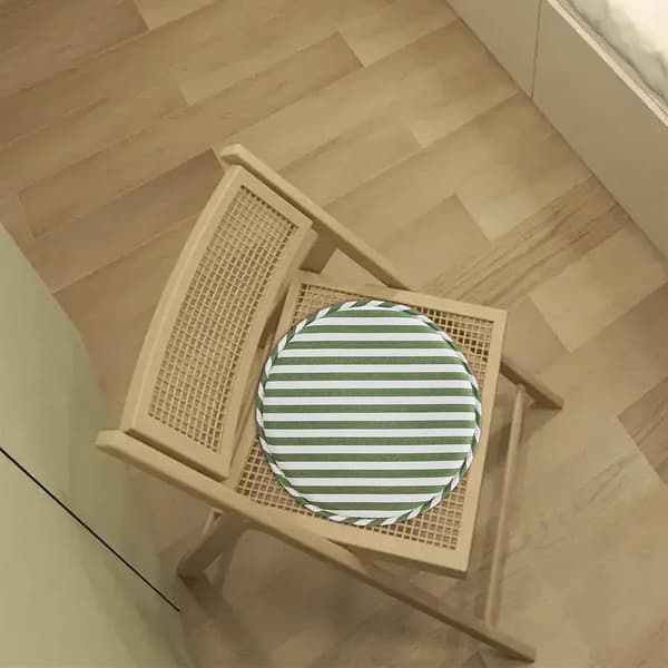 Bløde, vaskbare runde taburetpuder til høj taburet til kontor, hjem, sofa, grøn og hvid, 33 x 2 cm