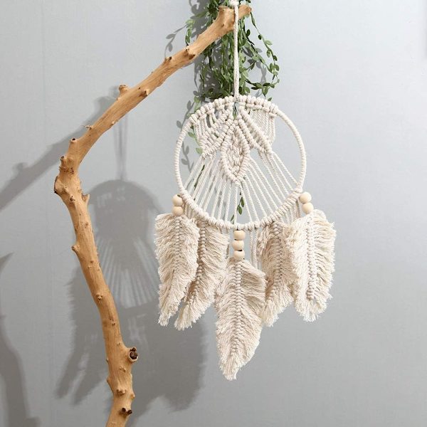 Stor Boheme Macrame Drømmfangere i Vævet Bomuld, Dekoration