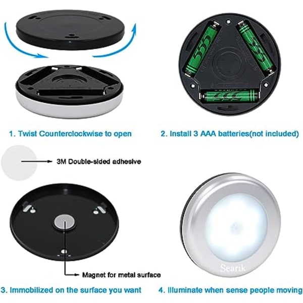 Bevegelsessensorlys, Batteridrevet LED-nattelys, Trappe