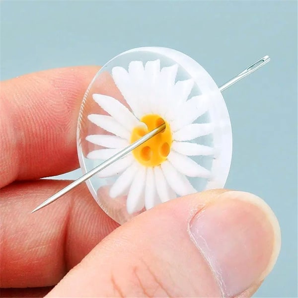 10 stk. Resin-knapper for søm DIY Håndverk Størrelsesområde 25 mm, Tusenfryd-design, Perfekt for håndverk og knapper for syprosjekter