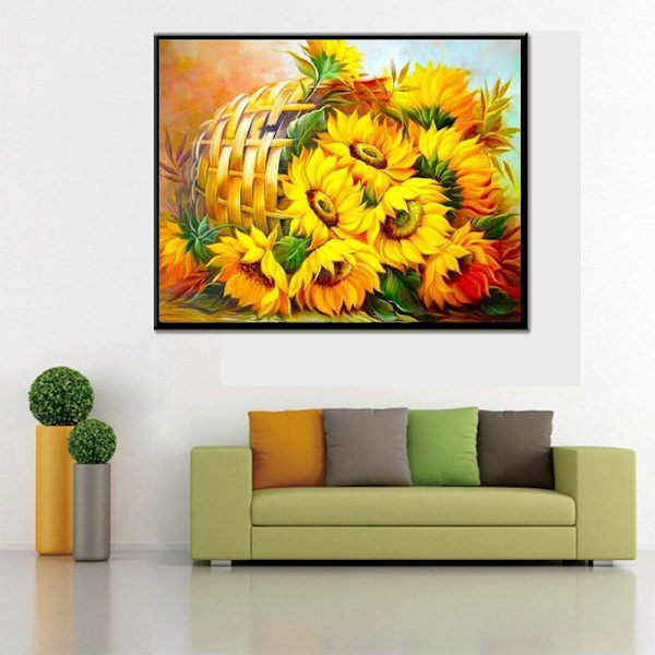 30 x 40 cm, auringonkukan Diamond Painting -kirjonta