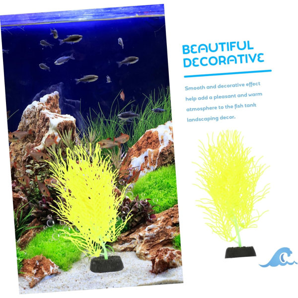 Simulering Hornwort Aquarium Decorations Akvarium Decor Betta Badeværelse Deco Koral Kunstige Alger W