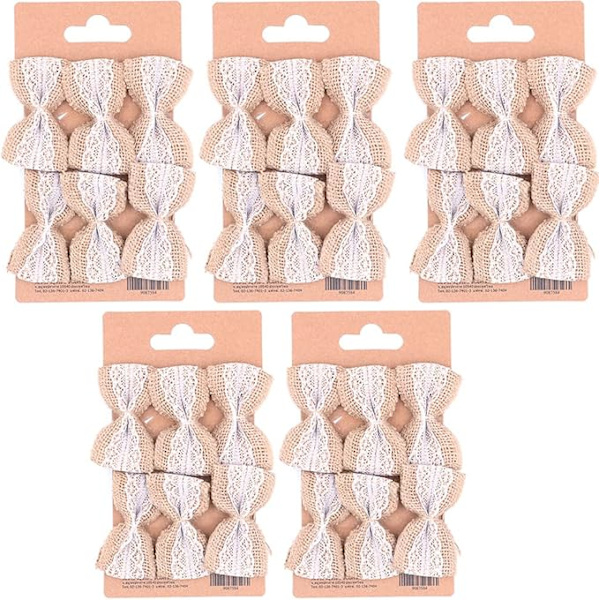 5 st 8×4×1 cm 30 st Rustika Juteslöjor för Bröllop Fest Julgran Dekoration