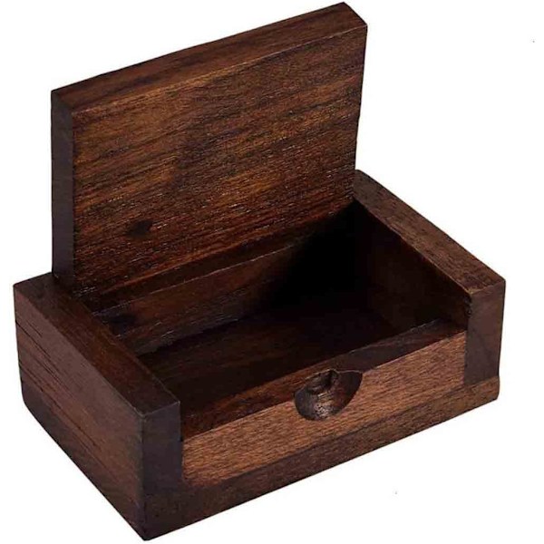 1 stk. Teak Træ Tandpirk Holder Bomuldspind Opbevaringskasse Bærbar Tandpirk Dispenser Box Container Mini Trækasse T