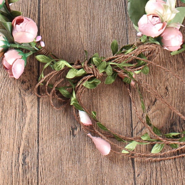 Justerbar brudeblomst krans pannebånd blomsterkrone hårkrans