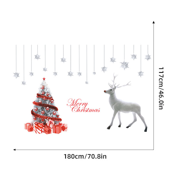 Fönsterdekorationer God Jul Gran Jultomte Vägg Sidor Fönsterdekaler