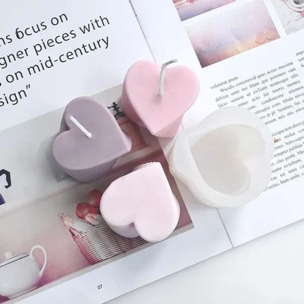 1 stk Lysforme - Silikonform til Lysfremstilling, DIY 3D Former til Soyavoks, Bivoks, Duftlys, Valentinsdag