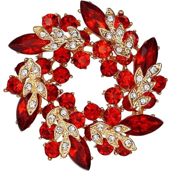 Corsage smykker Rhinestone Crystal Bauhinia Ring Tree Leaf Broche