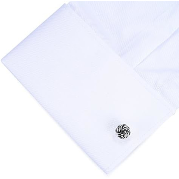 Twist Knot Manschetknapper i Stål til Skjorte Bryllup Forretningsgave