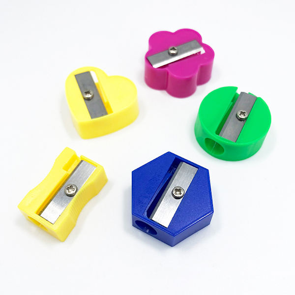 100 Lommeformat Mini Håndholdt Blyantspisser for Barn, Plast og Fargerik for Festgaver, Godteriposer, Klasserom