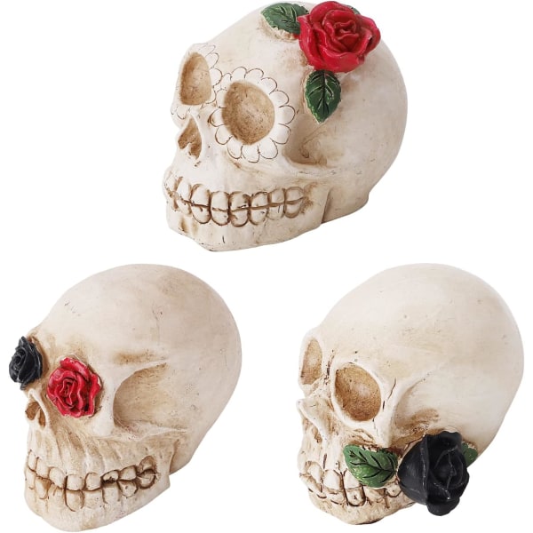 3st LED Skull värmeljus Halloween Bougie Lumière Alimenté par Ba