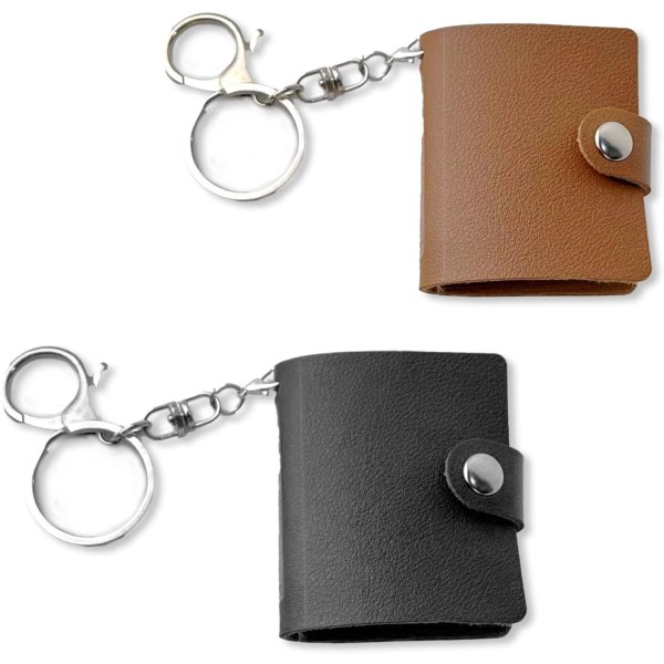 2 pakke 2 tommer mini fotoalbum med nøglering, personligt lille fotoalbum, små lommer, adgang