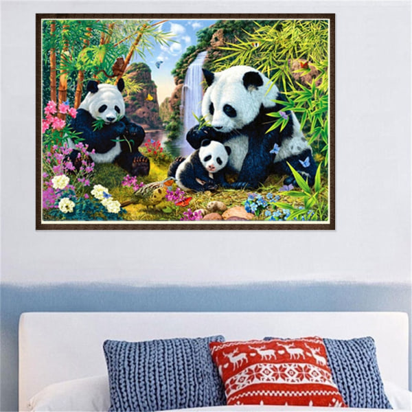 30 x 40 cm ,famille de pandas Diamantmaleri Broderie Diamant