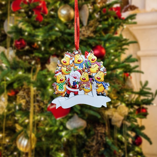 Juletræ hængende dekorationer vedhæng, mini julefigur pynt med snor（A