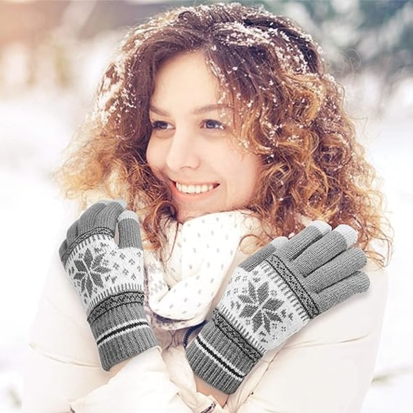 Talvikosketusnäytölliset hanskat, 2 paria kosketusnäyttökäsineitä, nainen