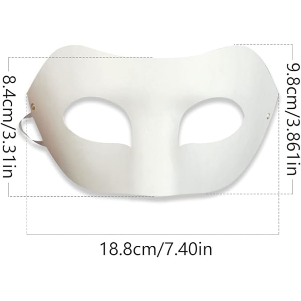 10 stk tomme Zorro hvide papirmasker håndmalet til personlighed Kreativt design Dansefestmasker