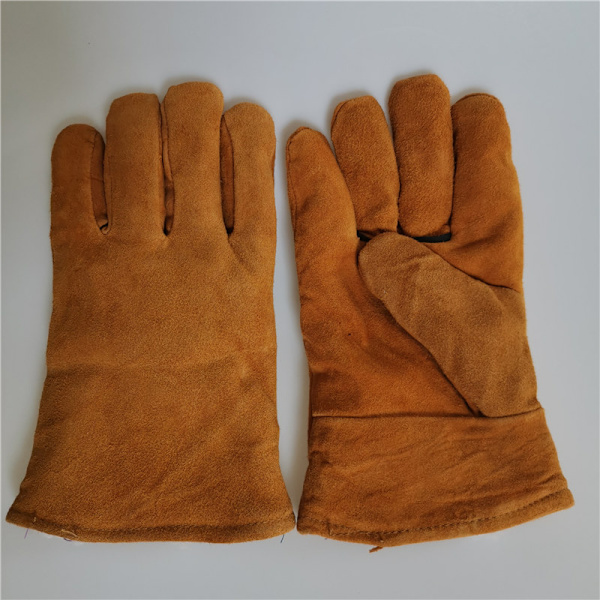 1 par Arbetsvantar Vinter Isolerad Snö Kalla bevis Leather Glove Tjock Termisk Imitation Lammull - Extra Grepp Fle