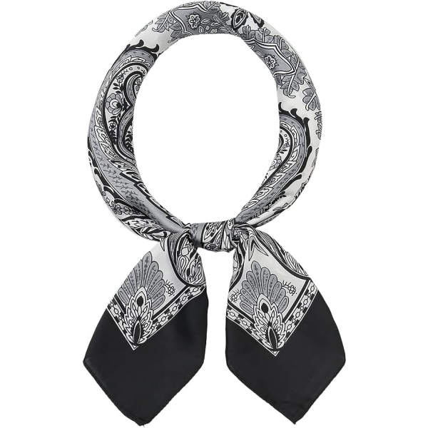 Dam multimönstrad liten fyrkantig silkescarf elegant accessoar