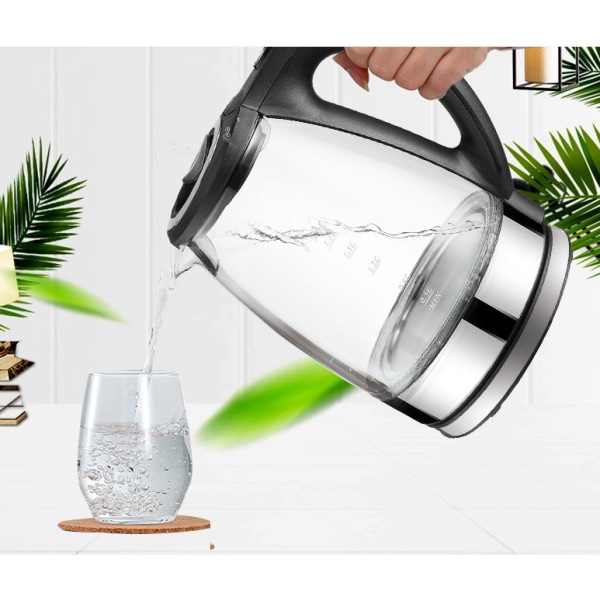 Glaskedel 1,8 l - 2200 W - Rustfrit stål med temperaturvalg - Tekande - 100% BPA-fri