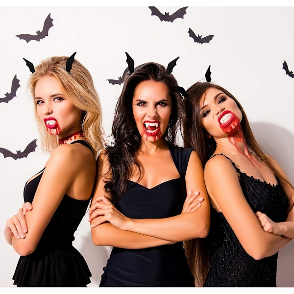 4 Par Halloween Hårklemmer Bat Wings Clip Devil Clips Hårspænde Hårtilbehør til Halloween Cosplay Party Kostume Bla