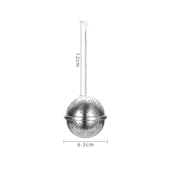 2 stk. teinfuser 5,5 cm, teinfuser i rustfrit stål med kæde og drypbakke, tesilbold,