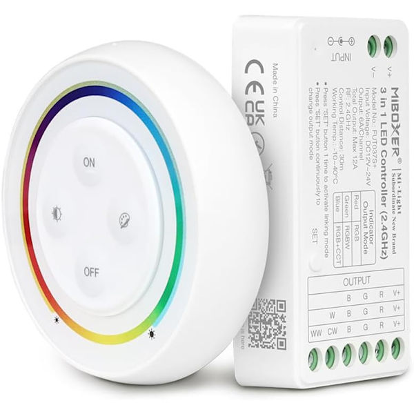 FUT037SA+ Miboxer 3-i-1 LED-controller-kit, kompatibel med RGB & RGBW & RGB+CCT LED-striplys