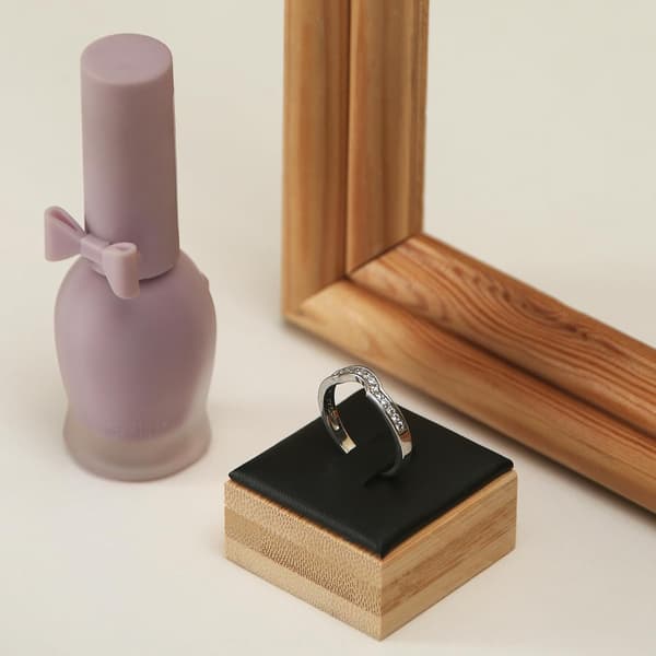 (Sort PU) 6 stk. Ring Display Stand til Butikssalg, Ring Smykkeholder Organizer Skuffe Opbevaring