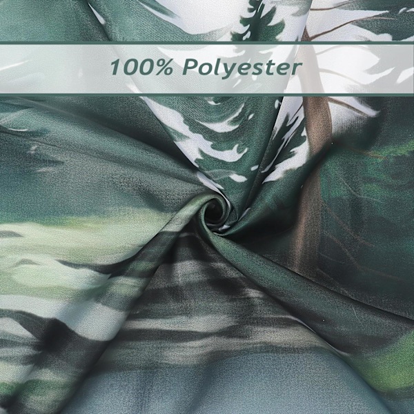 Misty Forest Bruseforhæng Grønt Akvarel Bjerg Sø Badeforhæng Polyester Stof Anti-Skimmel Vandtæt Vaskbart Badeværelsesforhæng 180 x 180 cm w