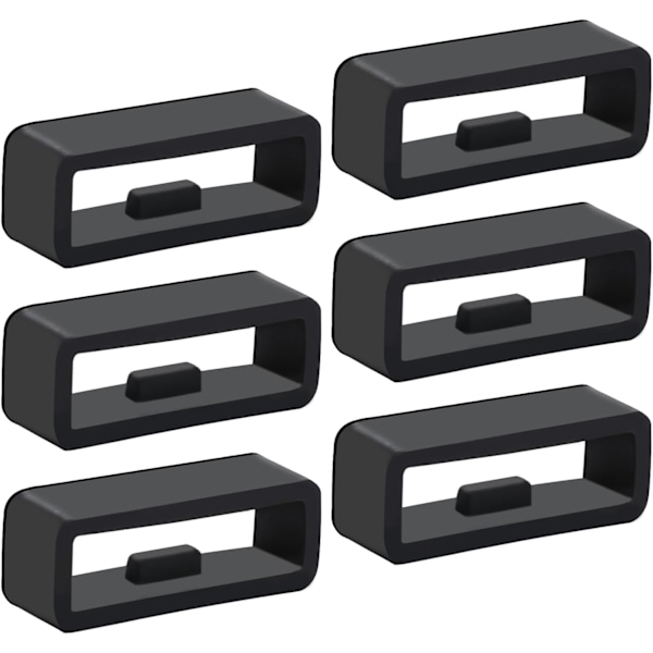 20mm Smart Watch Band Hållare Loop, 10 st Universal Silikon Klockarmband Hållare Ersättning Svart Gummi Klockarmbandsfäste Loop Armbandsfäste Ri
