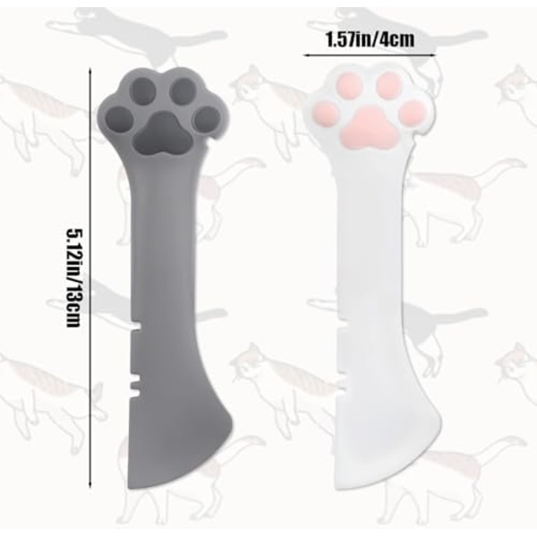 130x40mm 2 stk. Dåseske til kæledyrsfoder, silikone dåseåbner til hundemad, sød hundekattepote-ske til vådfoder, kæledyrsdåse-spatel Mult