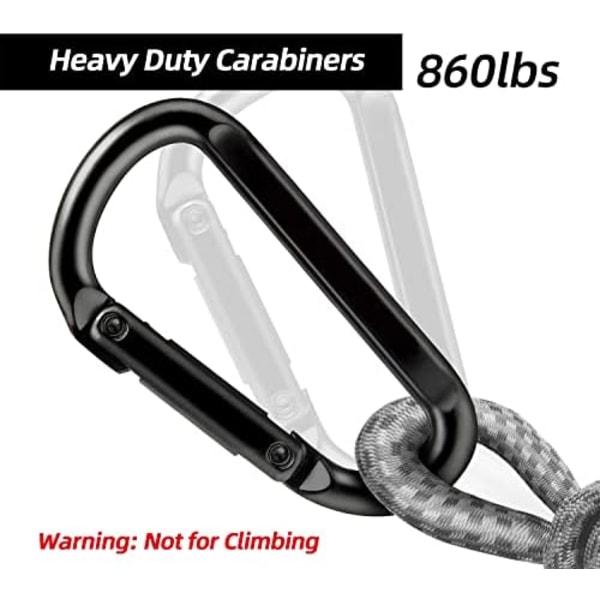 Karabinhage, 860 lbs, 3\" Jern Heavy Duty Karabinhage, D-Formet Hæk - Hængekøjer, Camping, Vandreturstilbehør, Nøgleringe, C