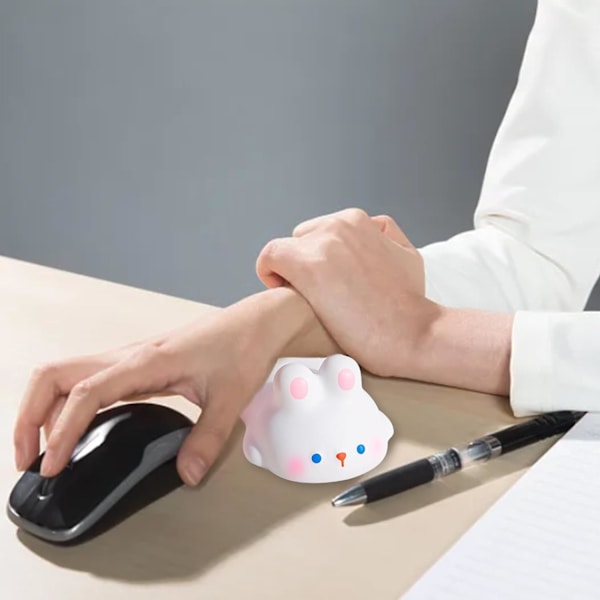 (Hvid Kanin) Sød Håndledsstøtte Mus til Skrivebord Ergonomisk Kawaii Kontorartikler Computer Bærbar
